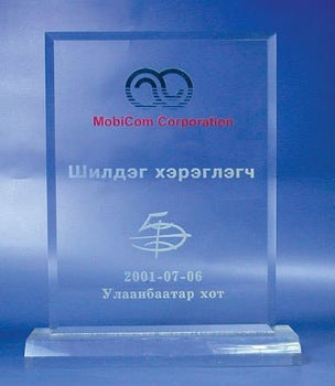Custom Logo Acrylic Trophy Solid Transparent Acrylic Award Trophy for Competition Ceremony