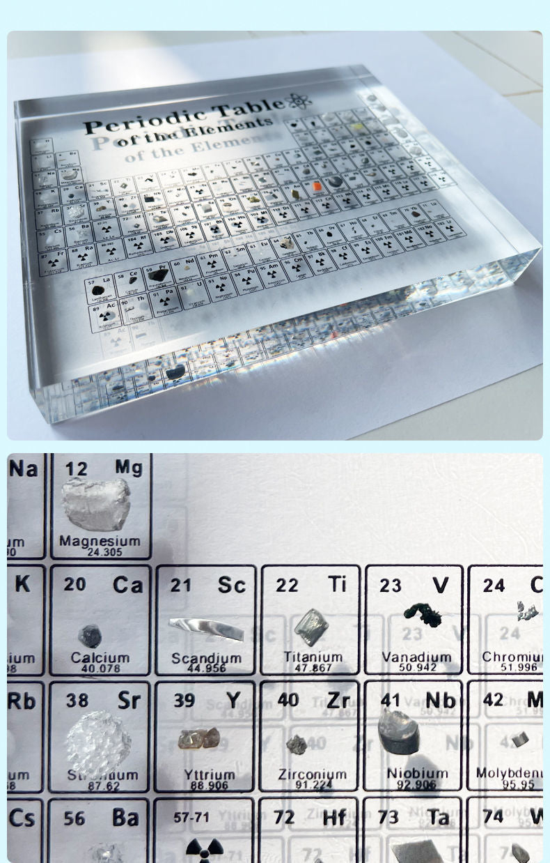 acrylic periodic table of the elements with real things