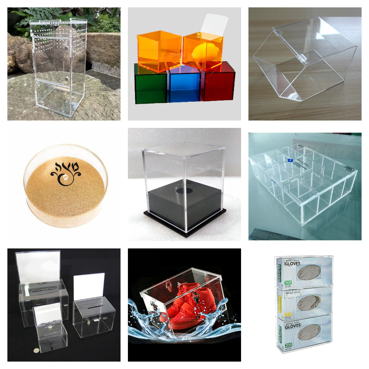 all kinds of acrylic box