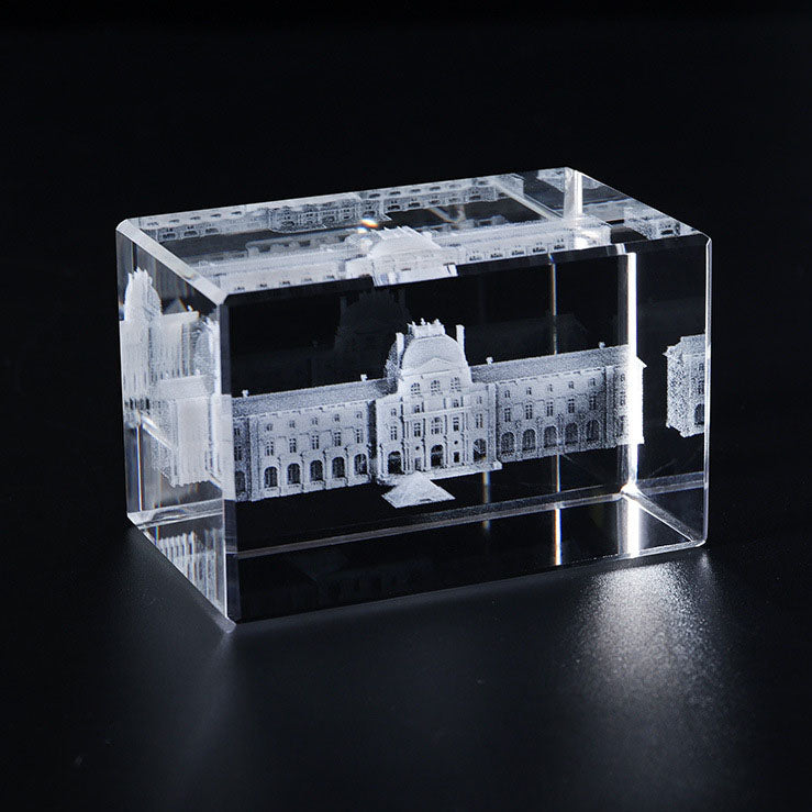 3D Laser Engraved Crystal Block Warship Aircraft Carrier Military Souvenir Trophy Gift