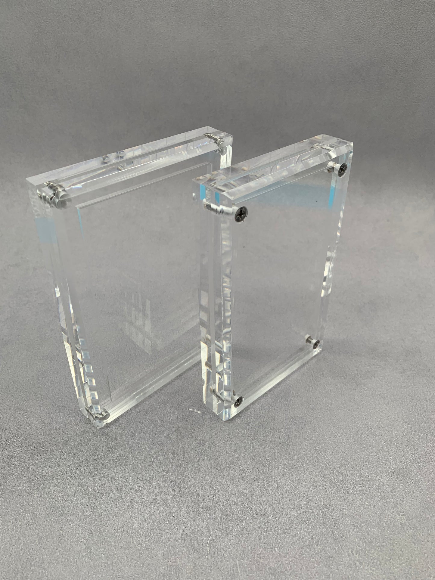 Custom Clear Acrylic Sign Holder with Gold Standoff Screws, Business License Certificate coins Display Frame