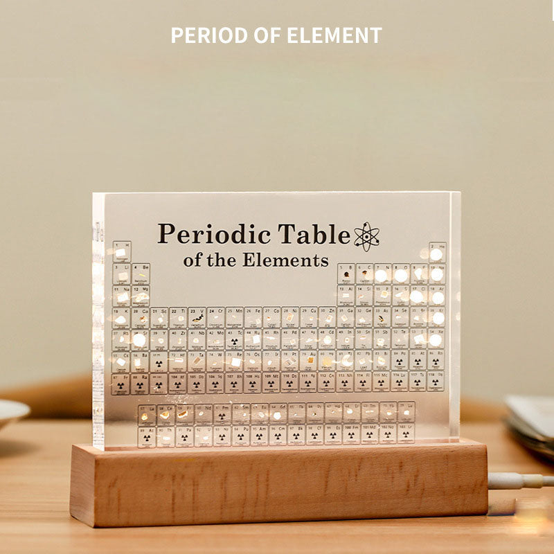 acrylic periodic table of the elements with real things