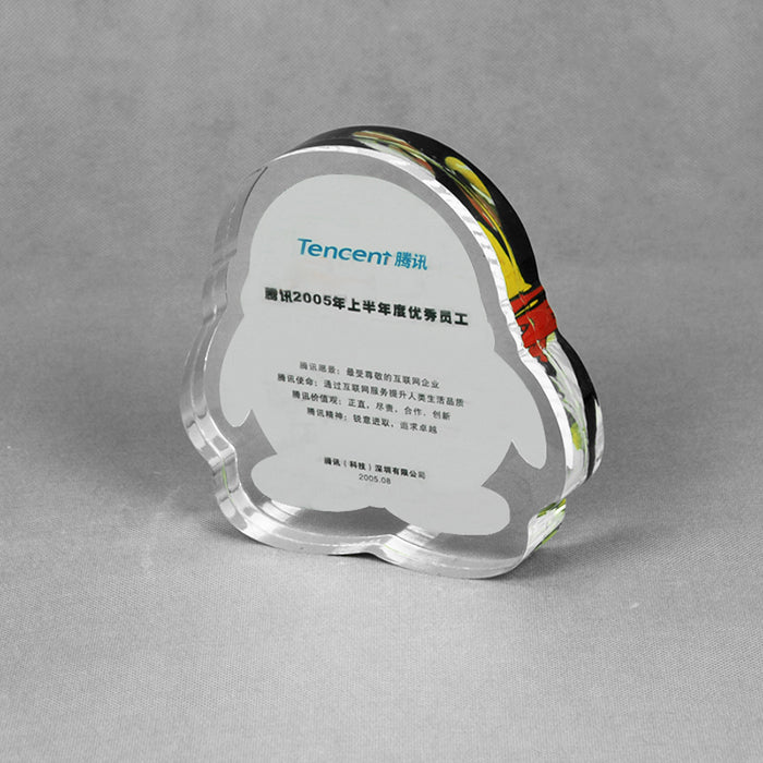 Custom Logo Acrylic Trophy Solid Transparent Acrylic Award Trophy for Competition Ceremony