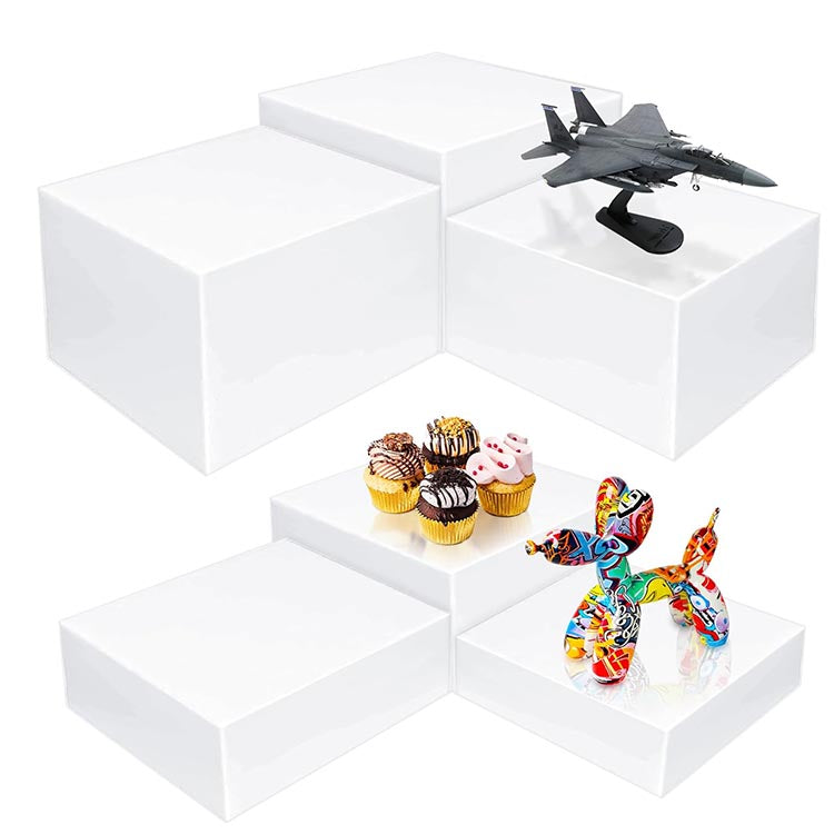 Custom Clear Acrylic Step Display Risers, Square Tiered Buffet Food Stand for Party, Bakery, Retail Product Display