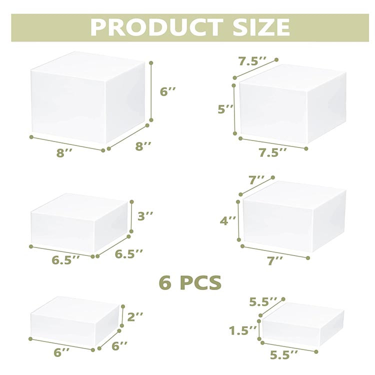 Custom Clear Acrylic Step Display Risers, Square Tiered Buffet Food Stand for Party, Bakery, Retail Product Display
