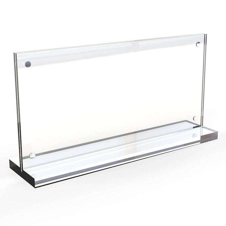 Custom Clear Acrylic Sign Holder with Gold Standoff Screws, Business License Certificate coins Display Frame