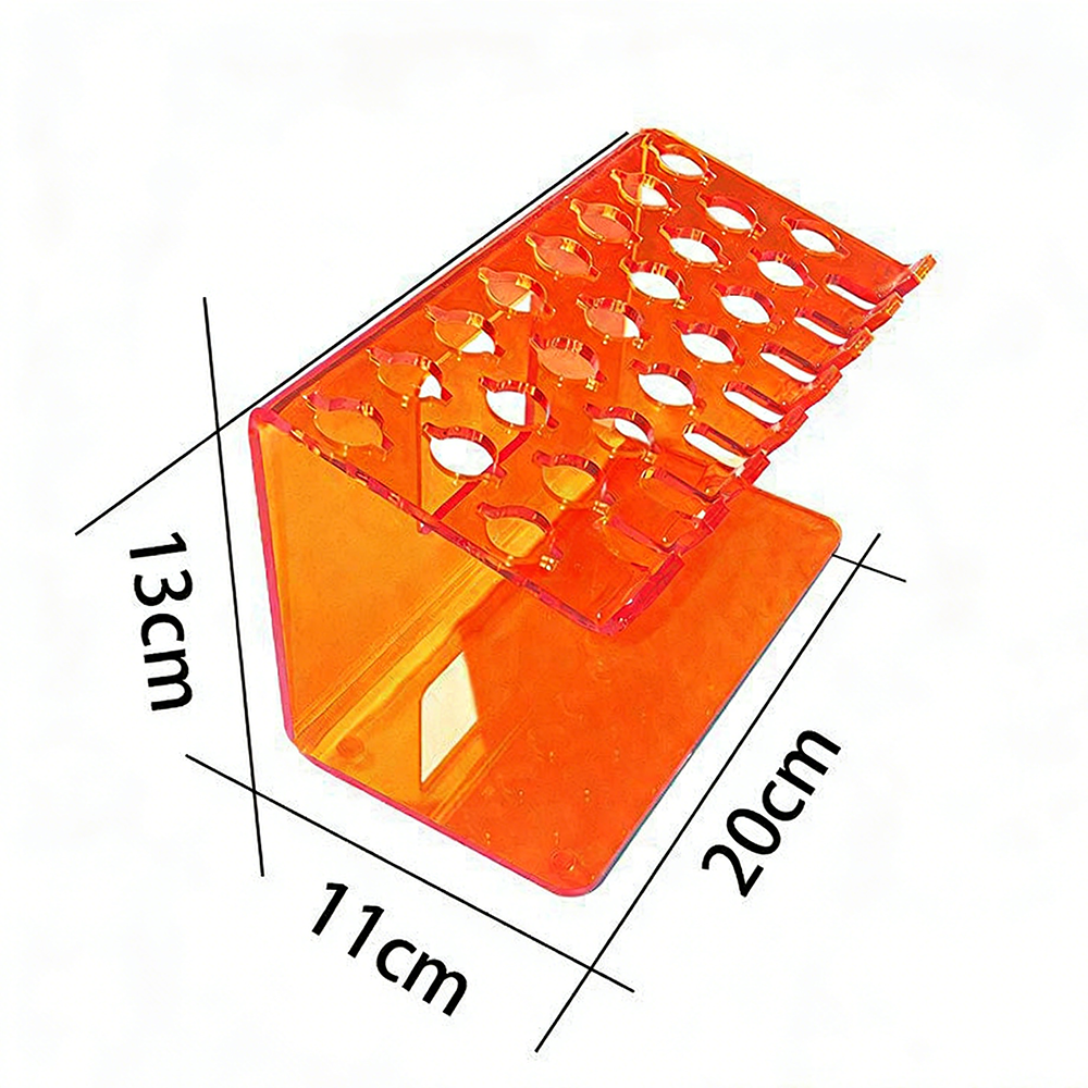 24 Slots Slanted Resin Tool Holder, Clear Amber Acrylic Resin Pen Mixing Stick Organizer Rack, Epoxy Resin Craft Tool Storage Stand for Resin Artist,
