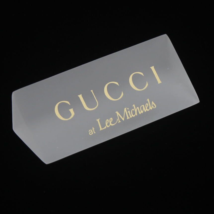 custom acrylic logo block for retail shop